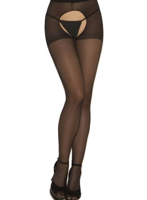 Siyah Özel Bölgesi Açık Fantazi Külotlu Çorap TM1078 - 3