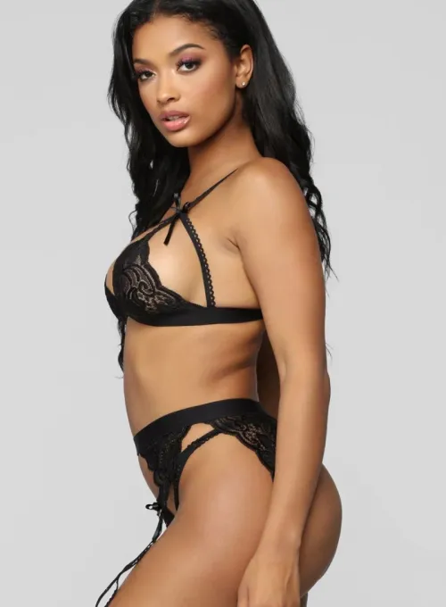 Siyah Dantelli Jartiyer Takımı TM1274 - 3