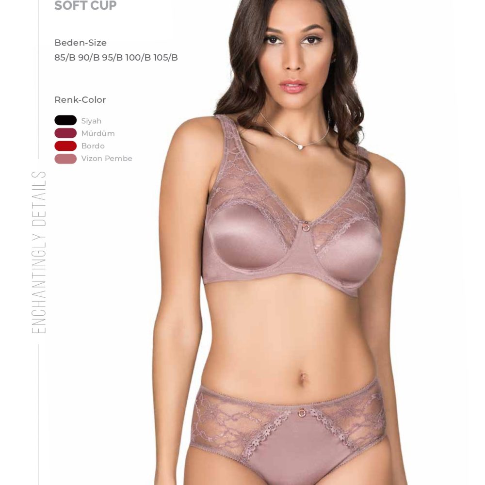 5035 Le Jardin İç Giyim Sütyen Takım SOFT DANTEL CHRISTINE SOFT CUP BRA TAKIM