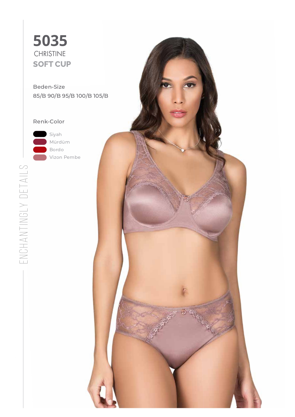 5035 Le Jardin İç Giyim Sütyen Takım SOFT DANTEL CHRISTINE SOFT CUP BRA TAKIM