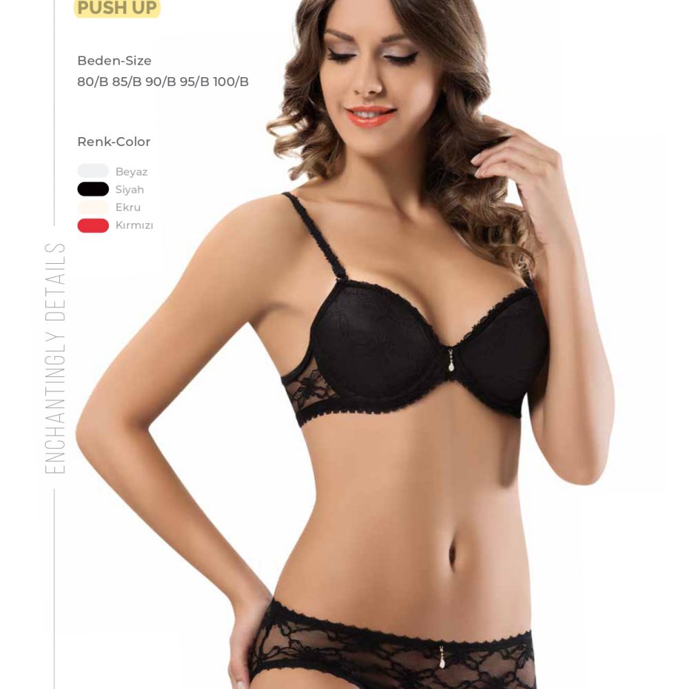 6042 Le Jardin İç Giyim Sütyen Takım DANTEL GEORCITTE PUSH UP BRA TAKIM