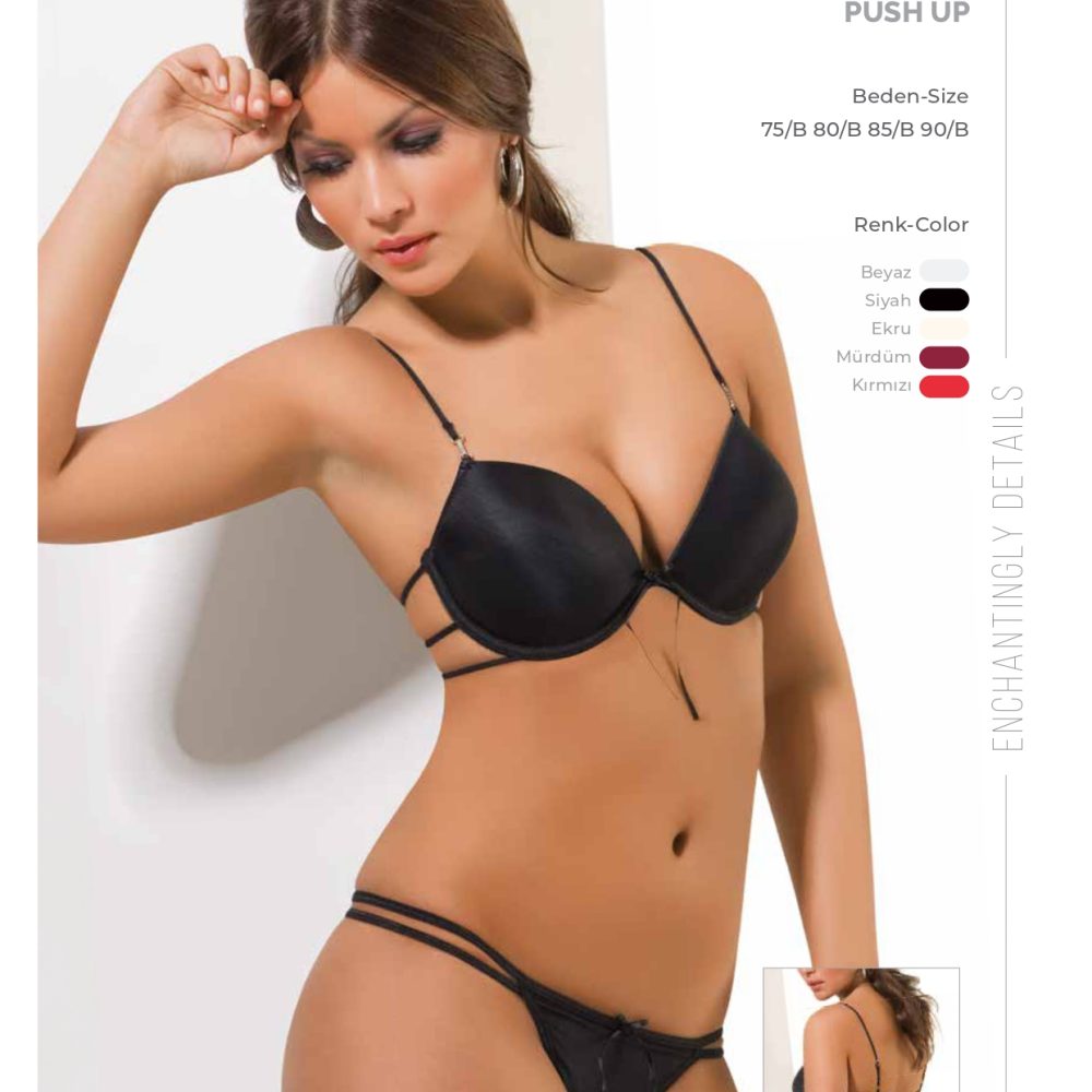 6950 Le Jardin İç Giyim Sütyen Takım MICRO RAINA STRING TAŞLI PUSH UP BRA TAKIM