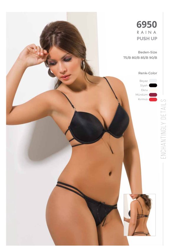 6950 Le Jardin İç Giyim Sütyen Takım MICRO RAINA STRING TAŞLI PUSH UP BRA TAKIM